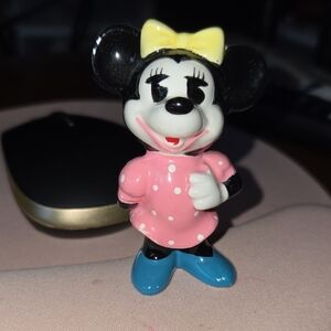 Vintage Minnie Mouse Figurine in Pink Dress, EUC
